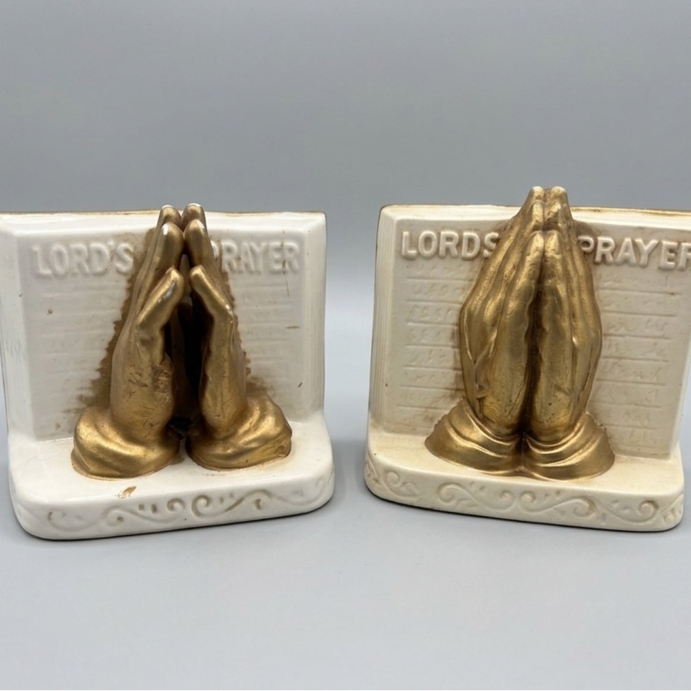 Vtg Nancy Pew Japan 3718 Praying Hands Planter Vases Pair